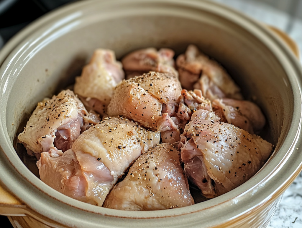 Raw Chicken in a Slow Cooker